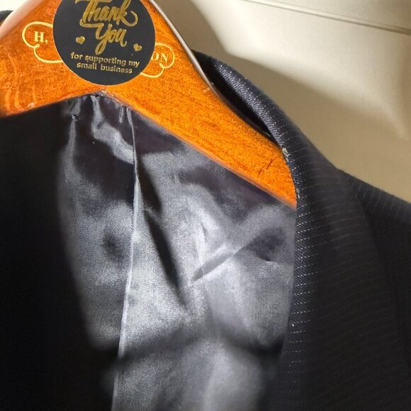 Vincenzo Le Collezion Navy Pin Stripe Cashmere & Wool Blazer L52 - Picture 9 of 11